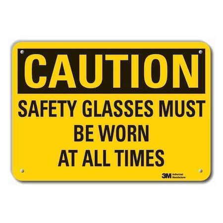Reflective Eye Caution Sign, 7 in Height, 10 in Width, Aluminum, Vertical Rectangle, English MPN:LCU3-0379-RA_10x7