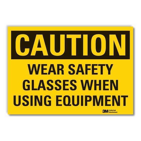 Eye Caution Reflective Label, 5 in Height, 7 in Width, Reflective Sheeting, Horizontal Rectangle MPN:LCU3-0380-RD_7x5