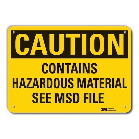 Reflective Hazardous Materials Caution Sign, 7 in H, 10 in W, English, LCU3-0383-RA_10x7 MPN:LCU3-0383-RA_10x7