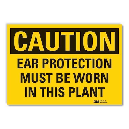 Caution Sign, 3-1/2 in. H, Vinyl, LCU3-0384-RD_5x3.5 MPN:LCU3-0384-RD_5x3.5