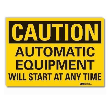 Caution Sign, 7 in. H, Vinyl, 7 in Height, 10 in Width, Reflective Sheeting, Vertical Rectangle MPN:LCU3-0389-RD_10x7