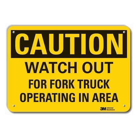 Caution Sign, 7 in H, 10 in W, Plastic, Vertical Rectangle, English, LCU3-0391-NP_10x7 MPN:LCU3-0391-NP_10x7