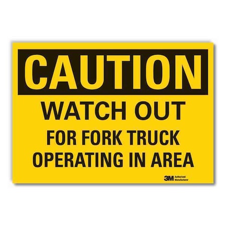 Lift Truck Traffic Caution Reflective Label, 7 in H, 10 in W, LCU3-0391-RD_10x7 MPN:LCU3-0391-RD_10x7