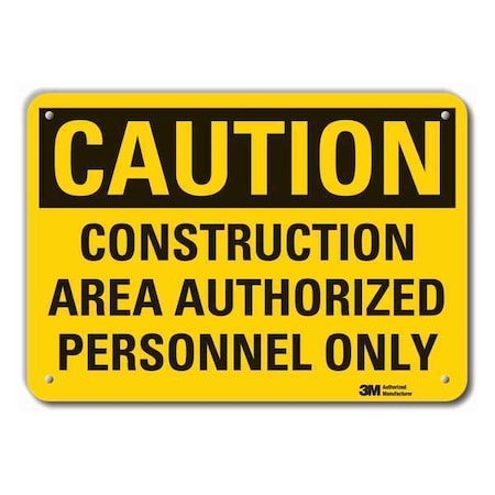 Reflective Construction Area Caution Sign, 10 in Height, 14 in Width, Aluminum, English MPN:LCU3-0392-RA_14x10