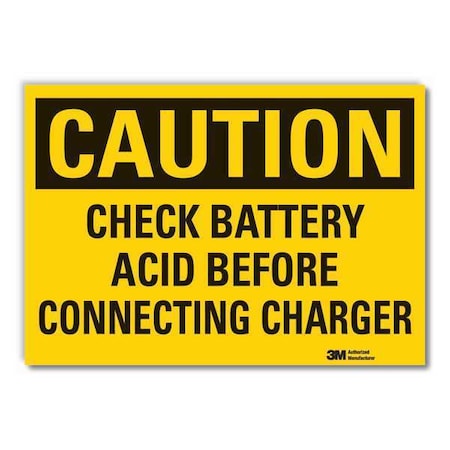 Battery Hazard Caution Reflective Label, 7 in Height, 10 in Width, Reflective Sheeting, English MPN:LCU3-0395-RD_10x7