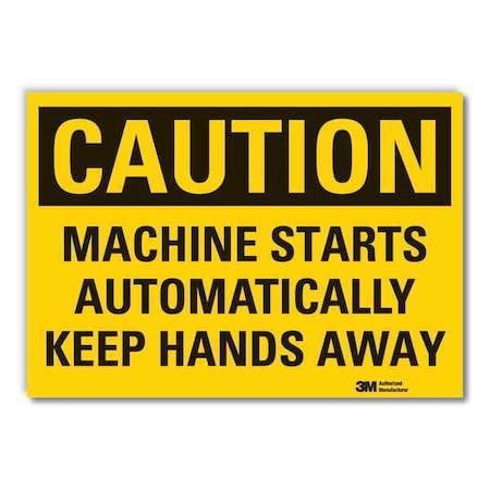 Caution Sign, 5 in Height, 7 in Width, Reflective Sheeting, Horizontal Rectangle, English MPN:LCU3-0401-RD_7x5