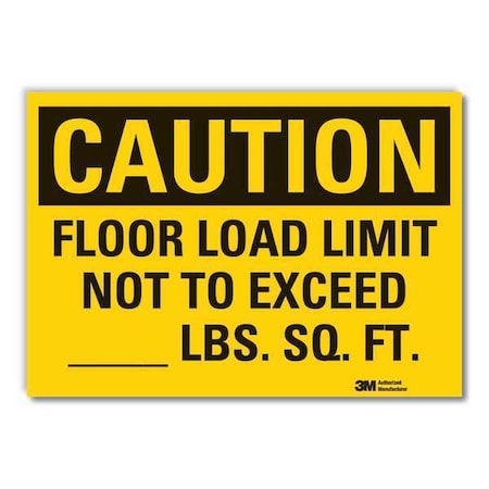 Caution, Floor Load Limit Not To Exceed _ lb sq ft, 10 in W x 7 in H, LCU3-0407-ED_10x7 MPN:LCU3-0407-ED_10x7