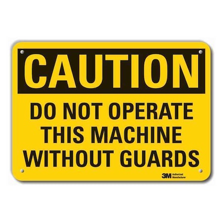 Caution Sign, 7 in Height, 10 in Width, Plastic, Vertical Rectangle, English MPN:LCU3-0409-NP_10x7