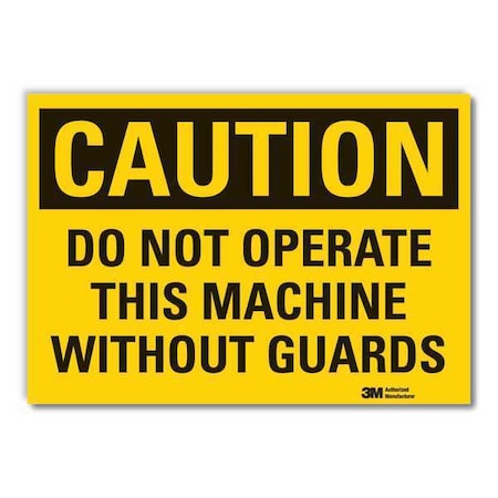 Machine Guards Caution Reflective Label, 10 in Height, 14 in Width, Reflective Sheeting, English MPN:LCU3-0409-RD_14x10