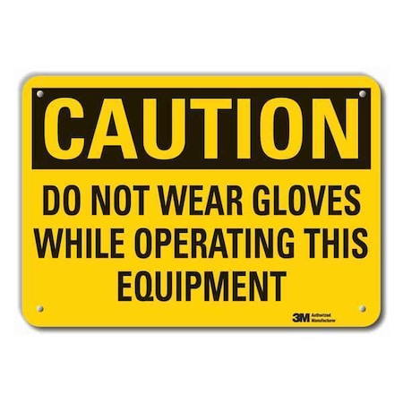Caution Sign, 7 in Height, 10 in Width, Aluminum, Vertical Rectangle, English MPN:LCU3-0410-RA_10x7