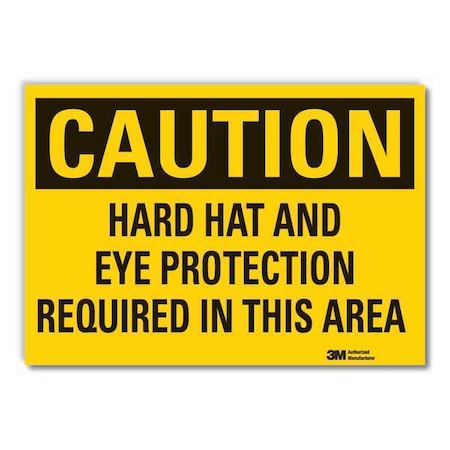 Head & Eye Caution Reflective Label, 7 in Height, 10 in Width, Reflective Sheeting, English MPN:LCU3-0411-RD_10x7