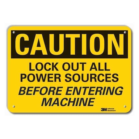 Caution Sign, 7 in. H, Aluminum, LCU3-0417-RA_10x7 MPN:LCU3-0417-RA_10x7