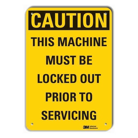Reflective Lockout Tagout Caution Sign, 14 in Height, 10 in Width, Aluminum, Vertical Rectangle MPN:LCU3-0418-RA_14x10