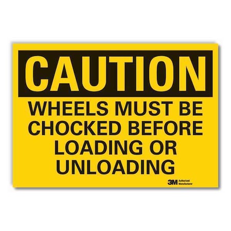 Caution Sign, 5 in. H, Vinyl, 5 in H, 7 in W, Reflective, Horizontal Rectangle, LCU3-0419-RD_7x5 MPN:LCU3-0419-RD_7x5