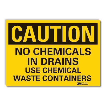 Caution Sign, 3 1/2 in H, 5 in W, Horizontal Rectangle, English, LCU3-0422-RD_5x3.5 MPN:LCU3-0422-RD_5x3.5