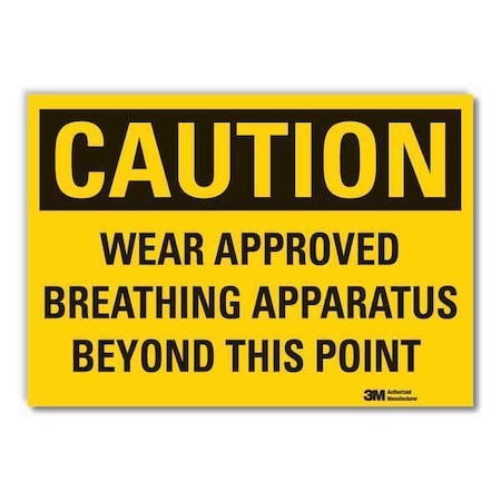 Breathing Apparatus Caution Reflective Label, 10 in Height, 14 in Width, Reflective Sheeting MPN:LCU3-0424-RD_14x10