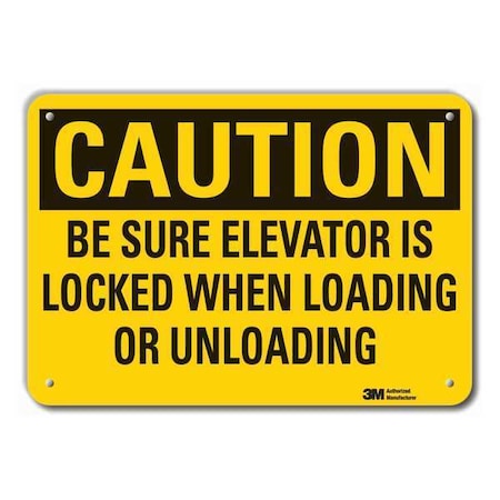 Reflective Elevator Hazard Caution Sign, 10 in Height, 14 in Width, Aluminum, Horizontal Rectangle MPN:LCU3-0426-RA_14x10