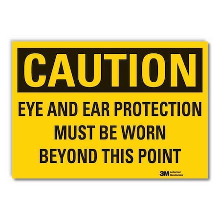 Caution Sign, 3-1/2 in. H, Vinyl, LCU3-0431-RD_5x3.5 MPN:LCU3-0431-RD_5x3.5