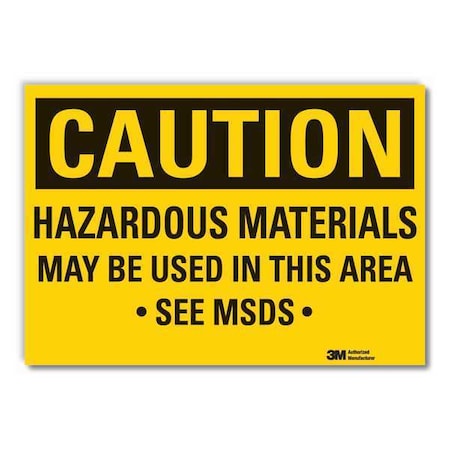Hazardous Materials Caution Reflective Label, 7 in H, 10 in W, LCU3-0432-RD_10x7 MPN:LCU3-0432-RD_10x7
