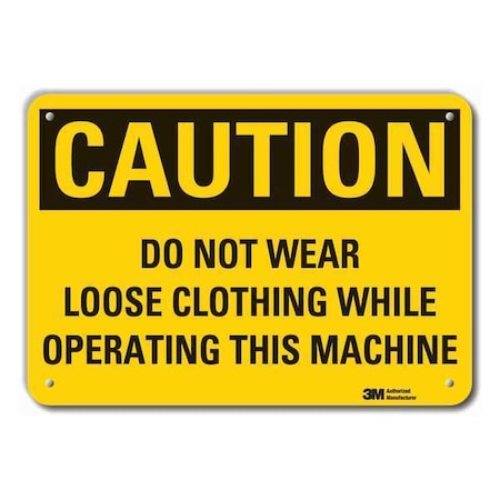 Reflective Machine & Operation Caution Sign, 10 in Height, 14 in Width, Aluminum, English MPN:LCU3-0438-RA_14x10