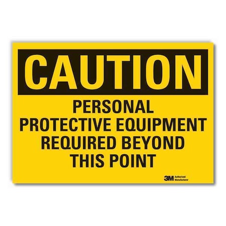 Caution Sign, 3-1/2 in. H, Vinyl, LCU3-0440-RD_5x3.5 MPN:LCU3-0440-RD_5x3.5