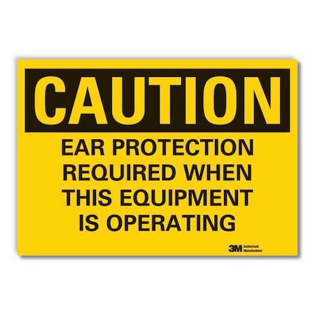 Caution Sign, 5 in H, Vinyl, Ear Protection MPN:LCU3-0443-RD_7x5