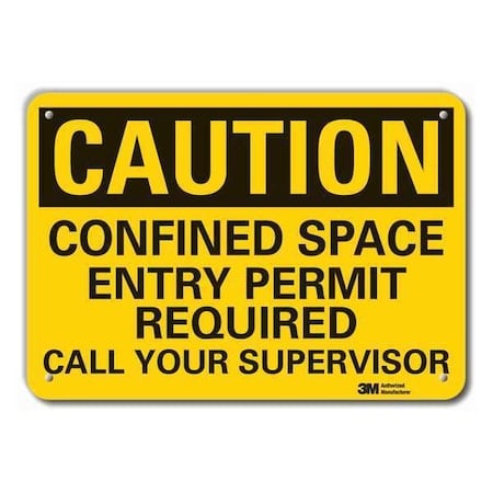 Caution Sign, 10 in. H, Aluminum, LCU3-0445-RA_14x10 MPN:LCU3-0445-RA_14x10