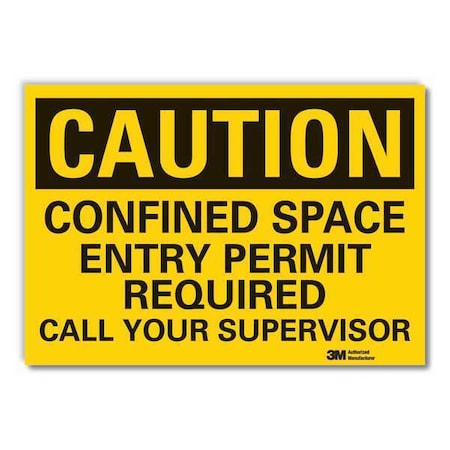 Caution Sign, 3-1/2 in. H, Vinyl, LCU3-0445-RD_5x3.5 MPN:LCU3-0445-RD_5x3.5