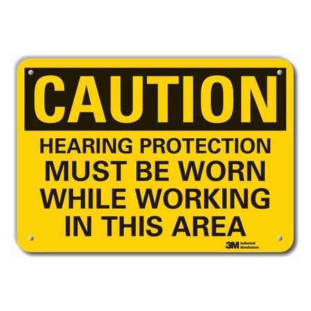 Caution Sign, 10 in. H, Aluminum, LCU3-0447-RA_14x10 MPN:LCU3-0447-RA_14x10