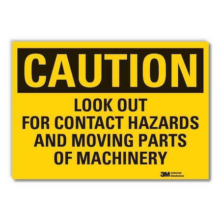 Machine & Operation Caution Reflective Label, 5 in Height, 7 in Width, Reflective Sheeting, English MPN:LCU3-0449-RD_7x5