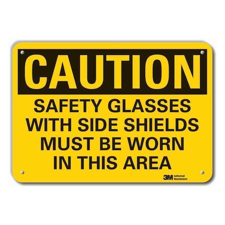 Reflective Eye Caution Sign, 7 in Height, 10 in Width, Aluminum, Vertical Rectangle, English MPN:LCU3-0450-RA_10x7