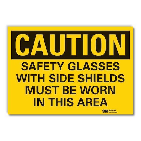 Caution Sign, 3-1/2 in. H, Vinyl, LCU3-0450-RD_5x3.5 MPN:LCU3-0450-RD_5x3.5