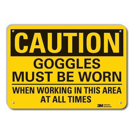 Caution Sign, 10 in. H, Aluminum, LCU3-0451-RA_14x10 MPN:LCU3-0451-RA_14x10