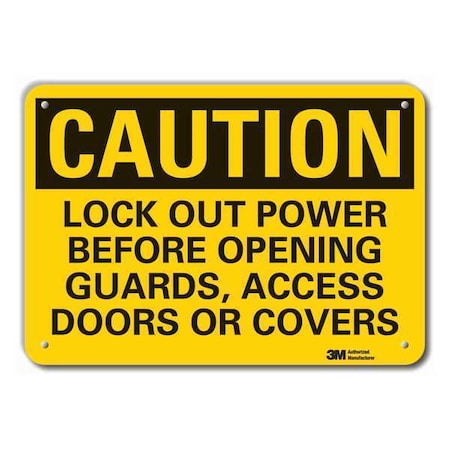 Caution Sign, 7 in. H, Alum, Lock Out Power MPN:LCU3-0452-RA_10x7