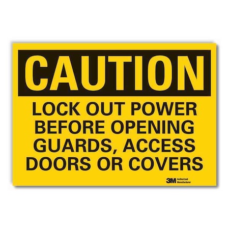 Caution Sign, 5 in. H, Vinyl, LCU3-0452-RD_7x5 MPN:LCU3-0452-RD_7x5
