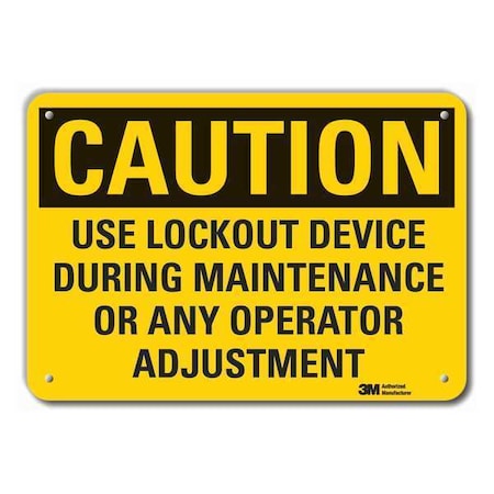 Reflective Lockout Tagout Caution Sign, 10 in Height, 14 in Width, Aluminum, Horizontal Rectangle MPN:LCU3-0459-RA_14x10
