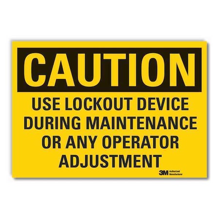 Lockout Tagout Caution Reflective Label, 7 in Height, 10 in Width, Reflective Sheeting, English MPN:LCU3-0459-RD_10x7
