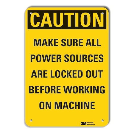Caution Sign, 10 in. H, Aluminum, LCU3-0464-RA_14x10 MPN:LCU3-0464-RA_14x10