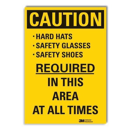 Caution Sign, 10 in Height, 7 in Width, Reflective Sheeting, Horizontal Rectangle, English MPN:LCU3-0469-RD_10x7