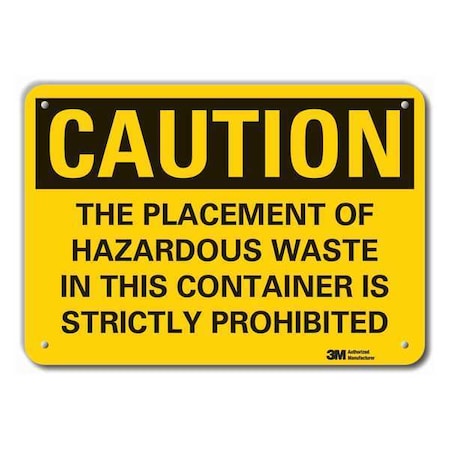 Caution Sign, 10 in H, 14 in W, Plastic, Horizontal Rectangle, English, LCU3-0470-NP_14x10 MPN:LCU3-0470-NP_14x10