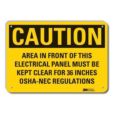 Caution Sign, 7 in Height, 10 in Width, Aluminum, Vertical Rectangle, English MPN:LCU3-0482-RA_10x7