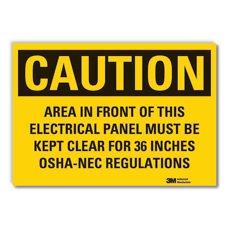 Caution Sign, 3-1/2 in. H, Vinyl, LCU3-0482-RD_5x3.5 MPN:LCU3-0482-RD_5x3.5