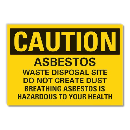 Asbestos Caution Reflective Label, 7 in H, 10 in W, English, LCU3-0484-RD_10x7 MPN:LCU3-0484-RD_10x7