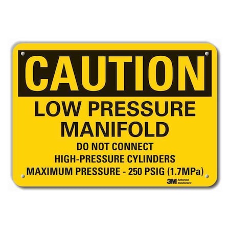 Reflective High-Pressure Cylinders Caution Sign, 7 in Height, 10 in Width, Aluminum, English MPN:LCU3-0485-RA_10x7