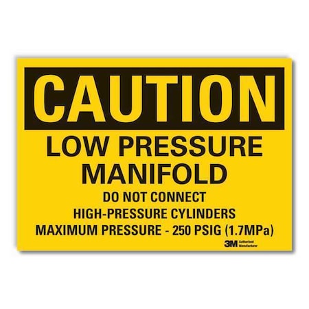 High-Pressure Cylinders Caution Reflective Label, 3 1/2 in Height, 5 in Width, Reflective Sheeting MPN:LCU3-0485-RD_5x3.5