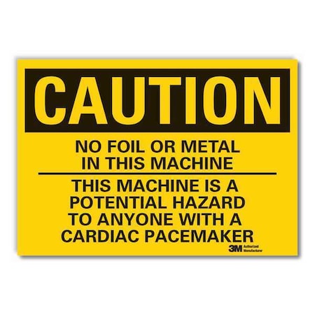 Microwave Caution Reflective Label, 5 in Height, 7 in Width, Reflective Sheeting, English MPN:LCU3-0486-RD_7x5