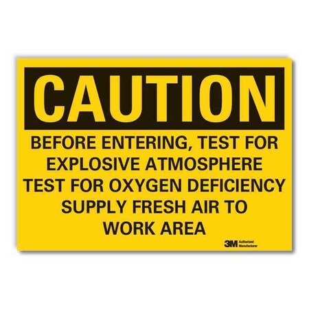 Caution Sign, 10 in H, 14 in W, Horizontal Rectangle, English, LCU3-0487-RD_14x10 MPN:LCU3-0487-RD_14x10