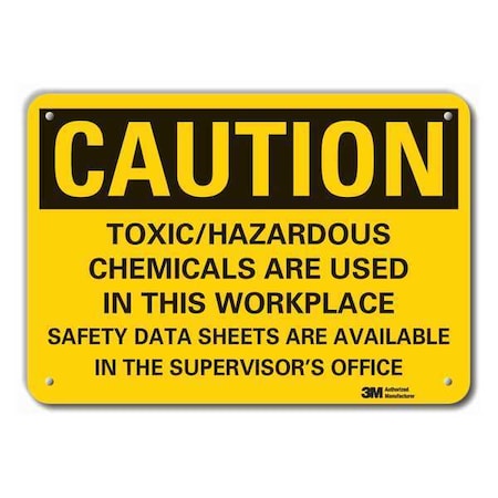 Reflective Toxic Materials Caution Sign, 10 in Height, 14 in Width, Aluminum, Horizontal Rectangle MPN:LCU3-0488-RA_14x10