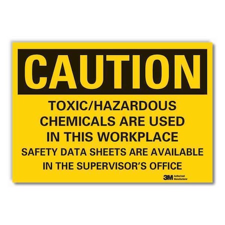 Toxic Materials Caution Reflective Label, 10 in Height, 14 in Width, Reflective Sheeting, English MPN:LCU3-0488-RD_14x10