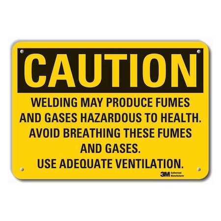 Reflective Welding Hazard Caution Sign, 10 in Height, 14 in Width, Aluminum, Horizontal Rectangle MPN:LCU3-0489-RA_14x10
